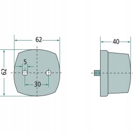LED marker 12v e12 62 x 62 x 40mm