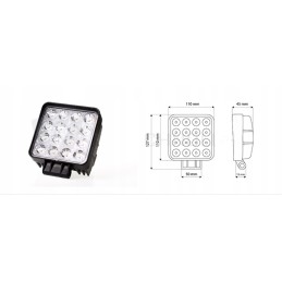 LED work lamp square 16xled 48w