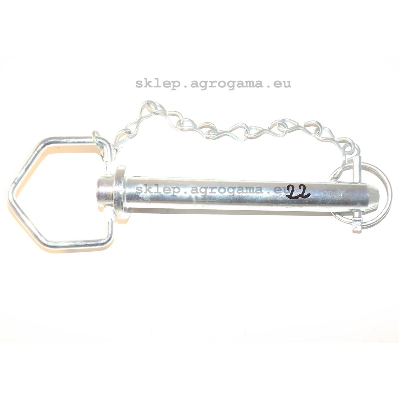 Pin pin of the hitch with eye 22 mm x 157 mm