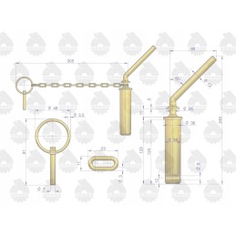 Upper hitch pin c 330 original ursus 42370