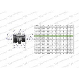 Hydraulic connector bb m18x1 5 m16x1 5 Warynski