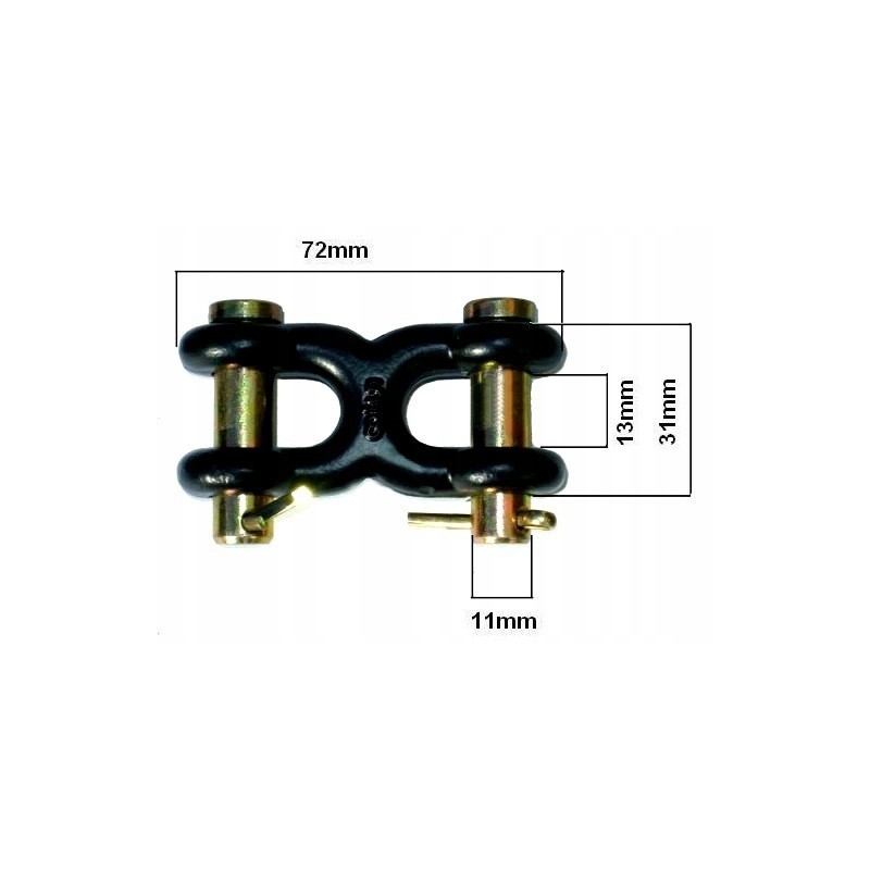 Fork head double shackle 10mm 3000kg