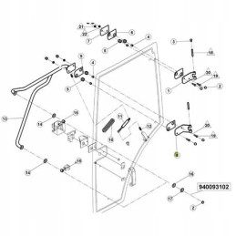 Claas Renault left door window lower hinge