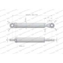 Hydraulic cylinder, single-acting actuator 72101