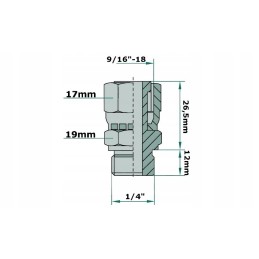 Straight connector m orfs 9 16 x 1 4 fs bsp