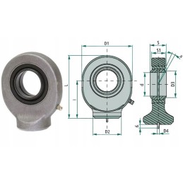 Actuator eye for welding 20mm granite bearing
