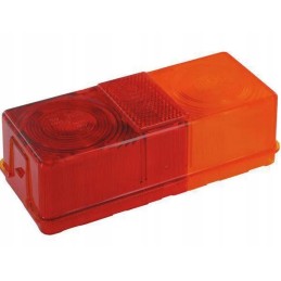 Orange red rectangular lamp shade