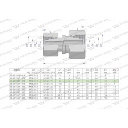 Metric hydraulic connector aa m16x1 5 10l xm
