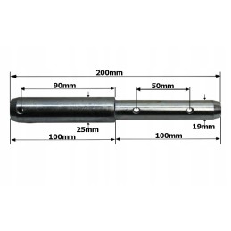 Upper connector pin, diameter 19, 25mm, length 200mm