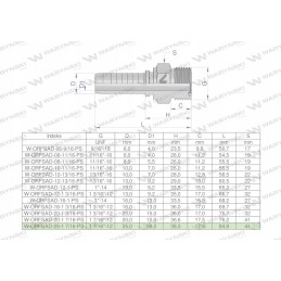 Hydraulic fitting orfsad dn25 1 7 16 12 premium