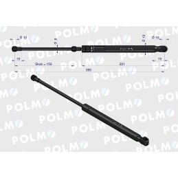 Rear window actuator l 390mm case ih new holland