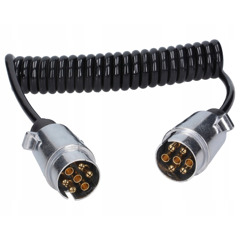 Spiral electric cable, 2 meters, 7-pin plug