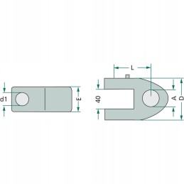 Fork head 40mm 60mm walterscheid
