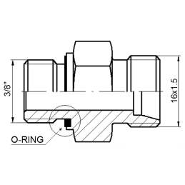 Straight hydraulic connection, nipple 3 8 16