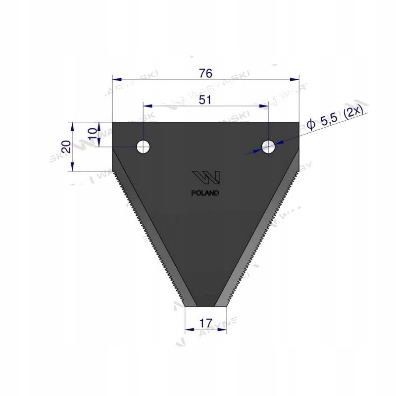 Harvest knife, blades serrated on the underside, Warynski