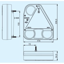 Trailer rear lamp for agro trailer 12 24v AC