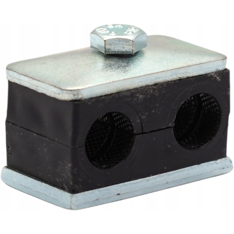 Clamp for 2x15 pipes and hydraulic lines