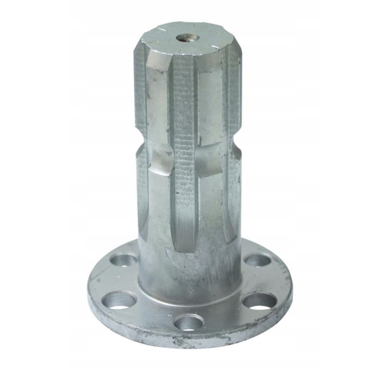 PTO shaft with adapter flange for 6-spline pumps