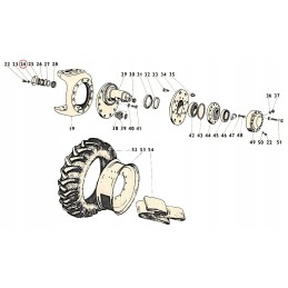 Wheel pin mounting bracket, light zetor bridge
