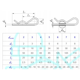 Spring pin, 6 mm, galvanized, 10 pcs