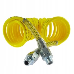 Spiral connecting cable, yellow polyamide sheath