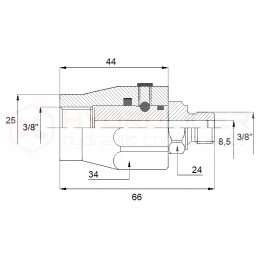 Straight linear swivel joint ggl 3 8 ohm