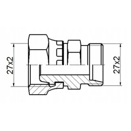 Straight connector ab m27x2 m27x2 hydrolider