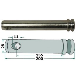 Central connector pin 28mm 159mm galvanized