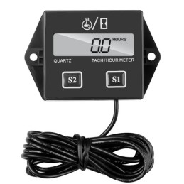 Hour meter with tachometer for excavator and tractor