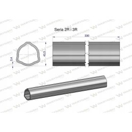 PTO shaft outer pipe 43 5x3 4 mm 335 mm