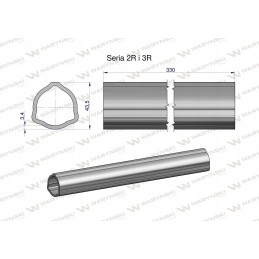 PTO shaft outer pipe 43 5x3 4 mm 335 mm