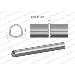 PTO shaft outer pipe 43 5x3 4 mm 385 mm