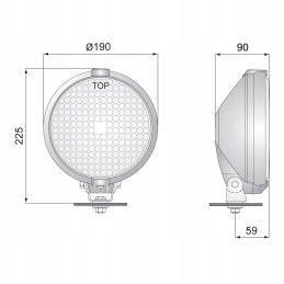Large round work lamp