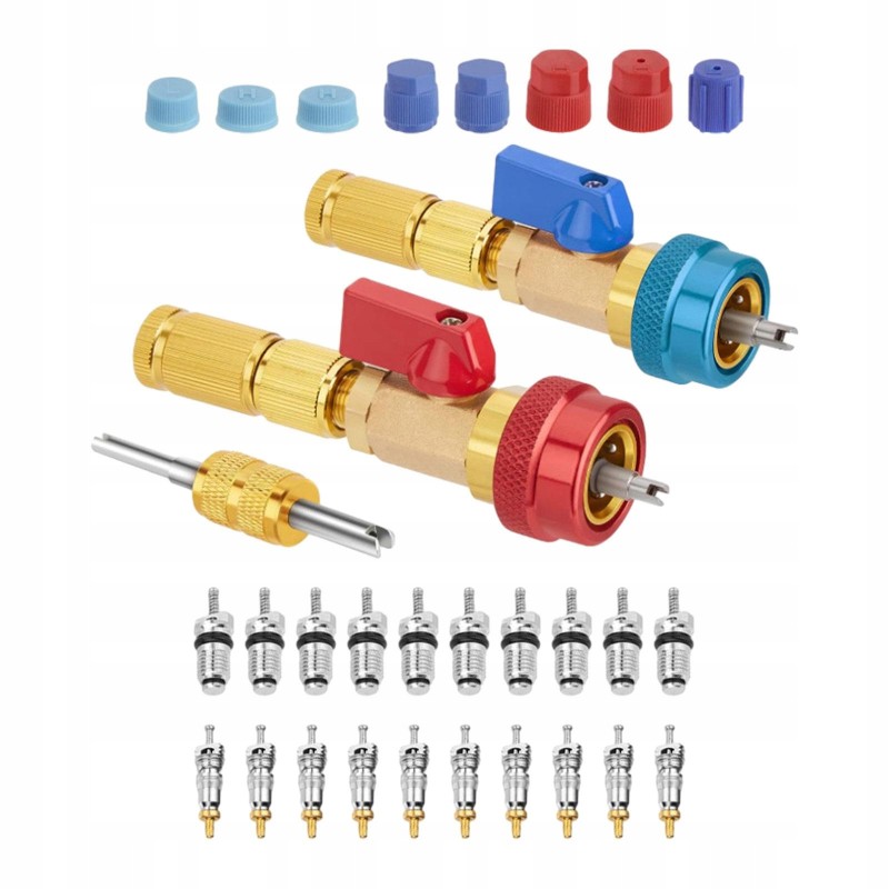 High and low pressure valve core removal tool kit, direct replacement easy