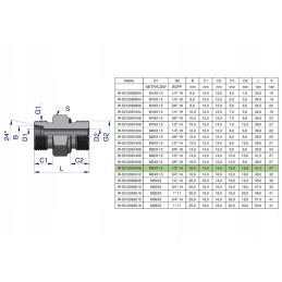 Hydraulic connection bb m24x1 5 x 1 2 Warynski