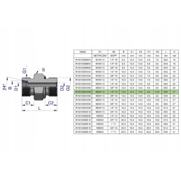 Hydraulic connection bb m20x1 5 x 1 2 Warynski