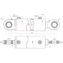Polish cylinder cylinder for plow, stroke 240mm l 460