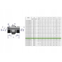 Hydraulic connection bb m24x1 5 x 3 4 Warynski