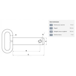 Pin with handle 19x102 mm kramp z519098kr