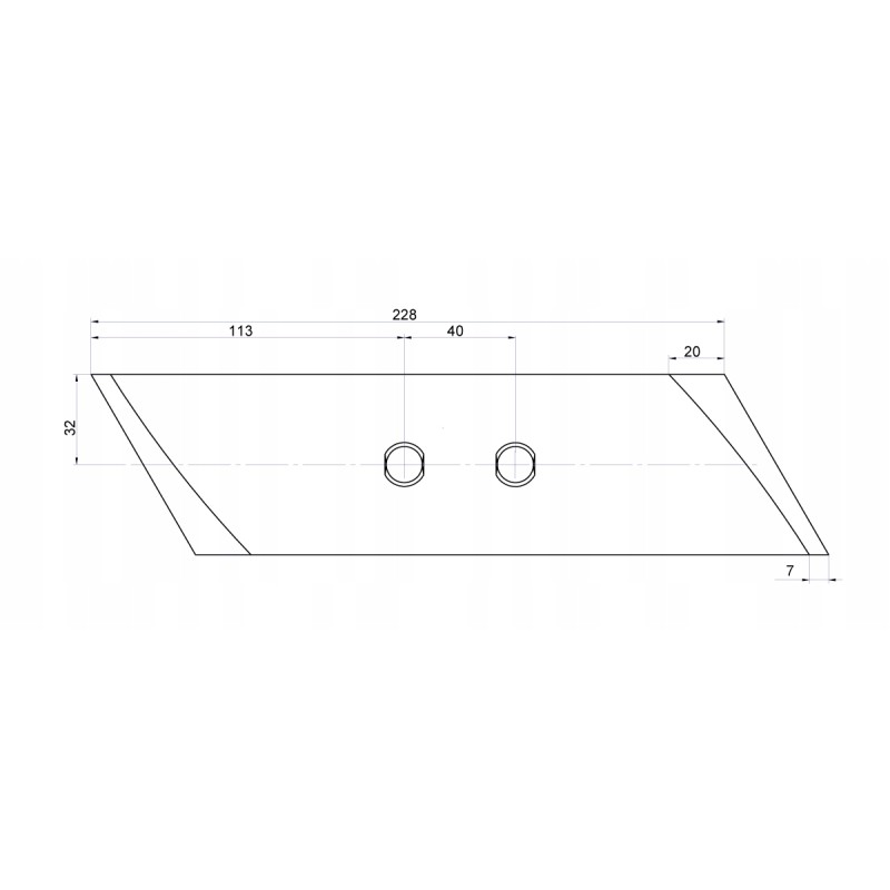 Chisel, left plow cover, Kverneland, boro steel