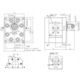 Hydraulic gear pump 28cm3 left rotation c