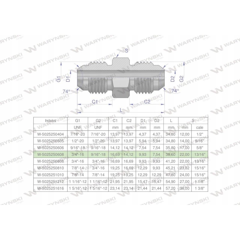 Inch bb 9 16 hydraulic reducing connector