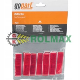Red glued rectangular reflector 20 x 69 m