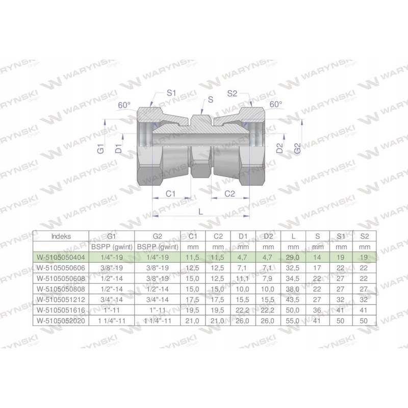 Inch hydraulic connector aa 1 4 bsp 2 pcs