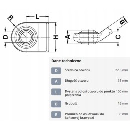 The end of the lower link to be welded is 22 6 mm