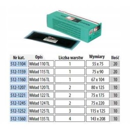 Tip top radial tire repair cartridge 115 tl
