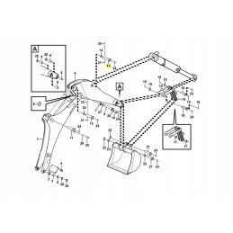 Bucket cylinder pin for Volvo backhoe loader
