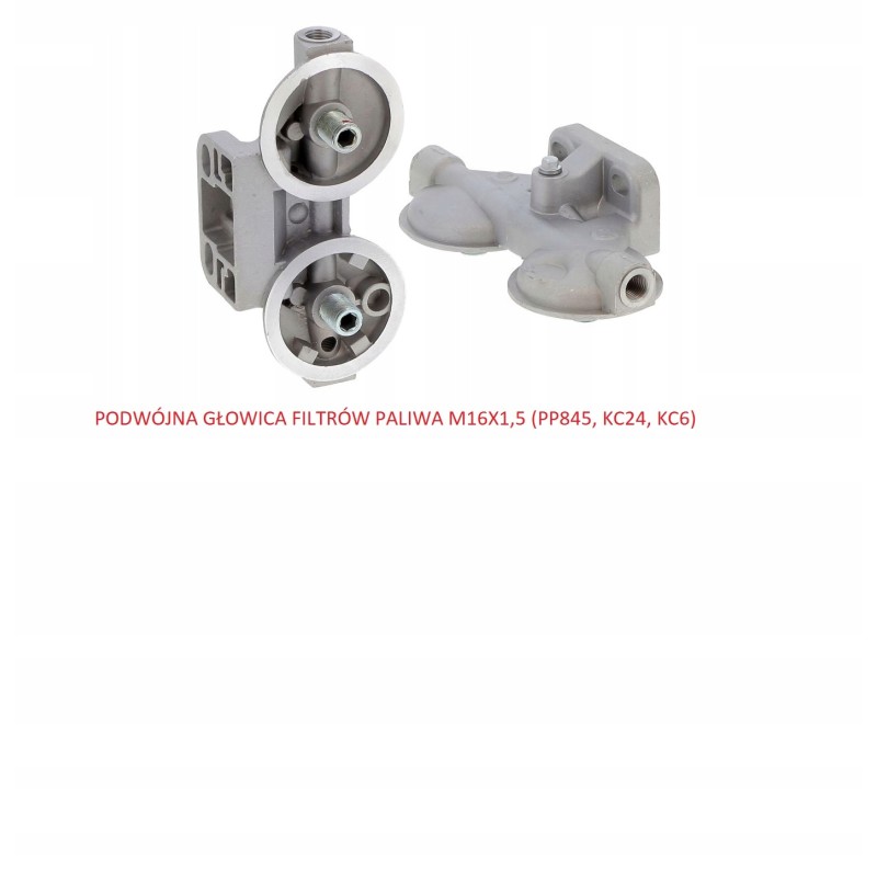 Double fuel filter head m16x1 5 pp845 kc24