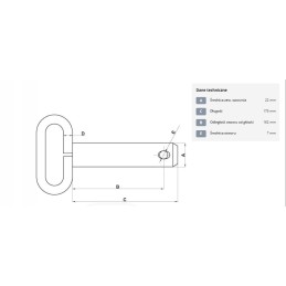 Pin with handle 22x162 mm kramp z522157kr