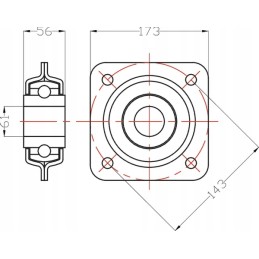 Square flange bearing housing